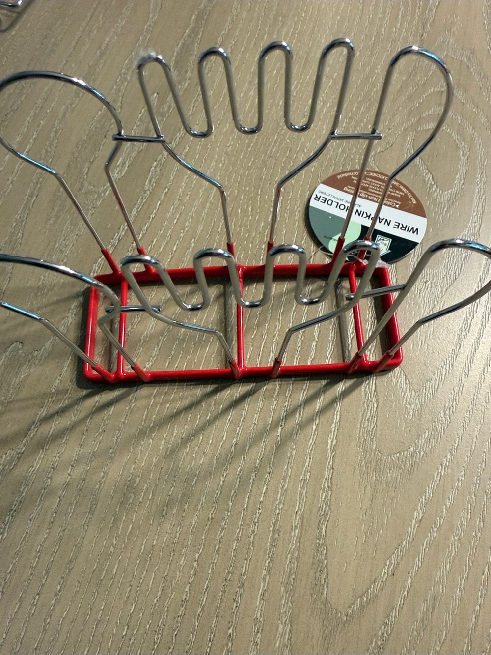 Red and Silver Wire Napkin Holder